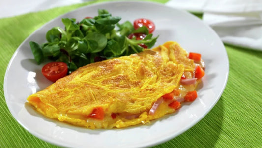 Omelette with cheese and ham