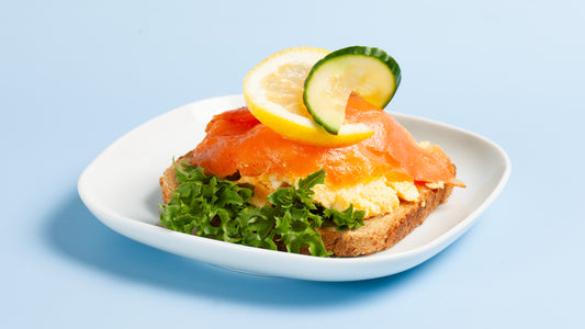 Smoked salmon with scrambled eggs