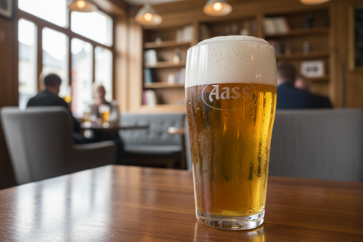 Aass Pilsner tapp just the drink with beautiful background