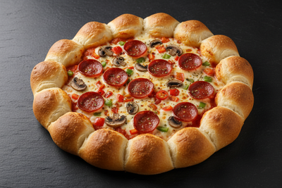 crown crust pizza from top view