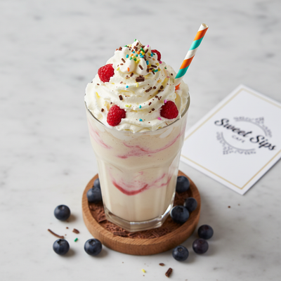 ice cream shake from top view and square image