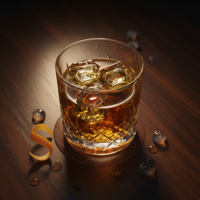 scotch whiskey from top view and square image